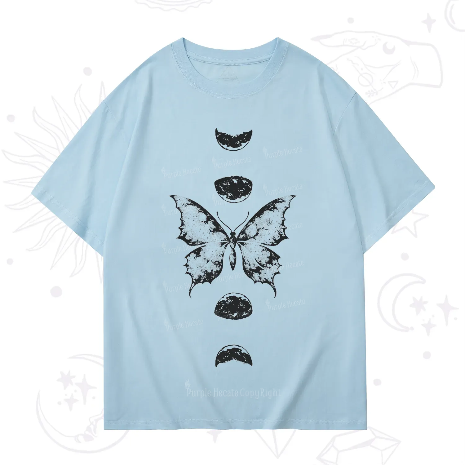 Purplehecate Lunar Butterfly Phases T-Shirt