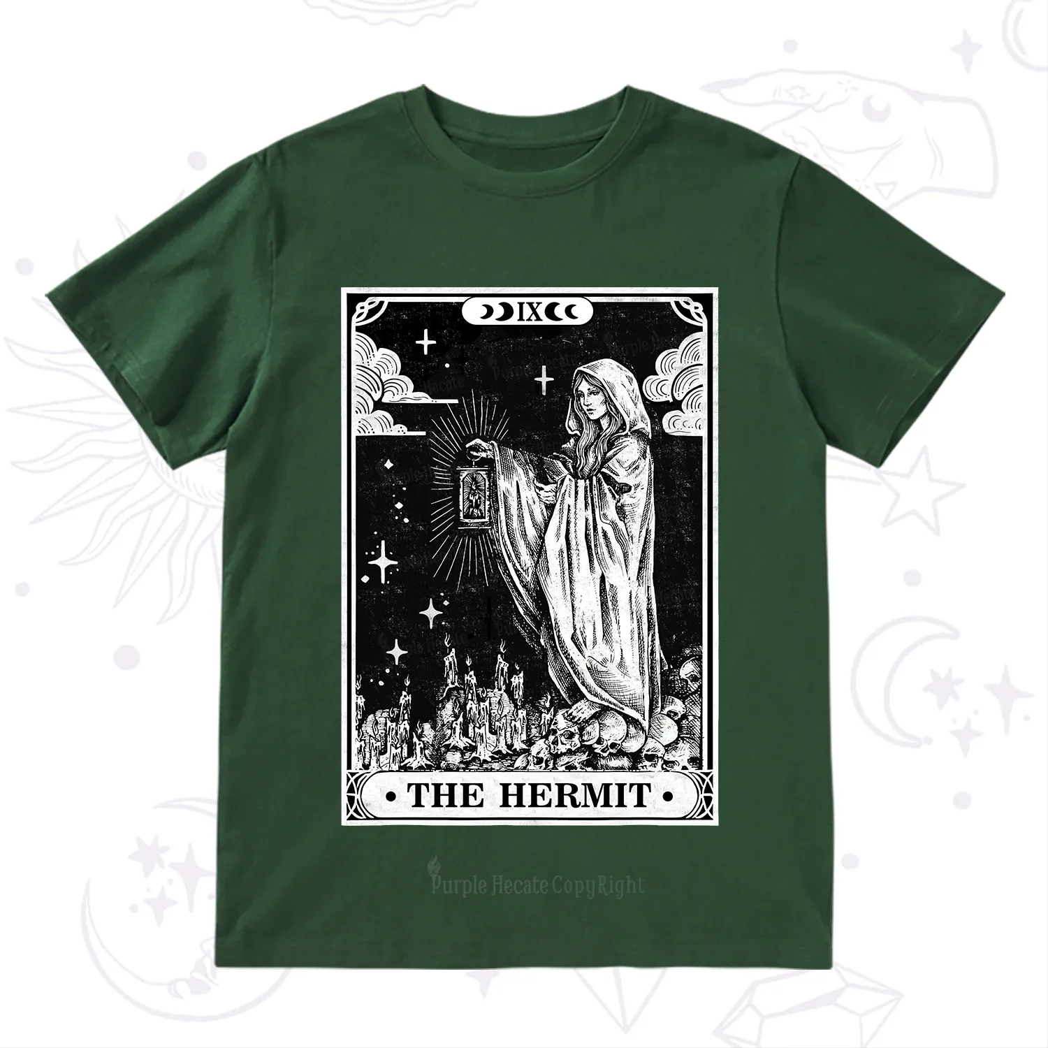 Purplehecate The Hermit Goddess Tarot Card T-Shirt