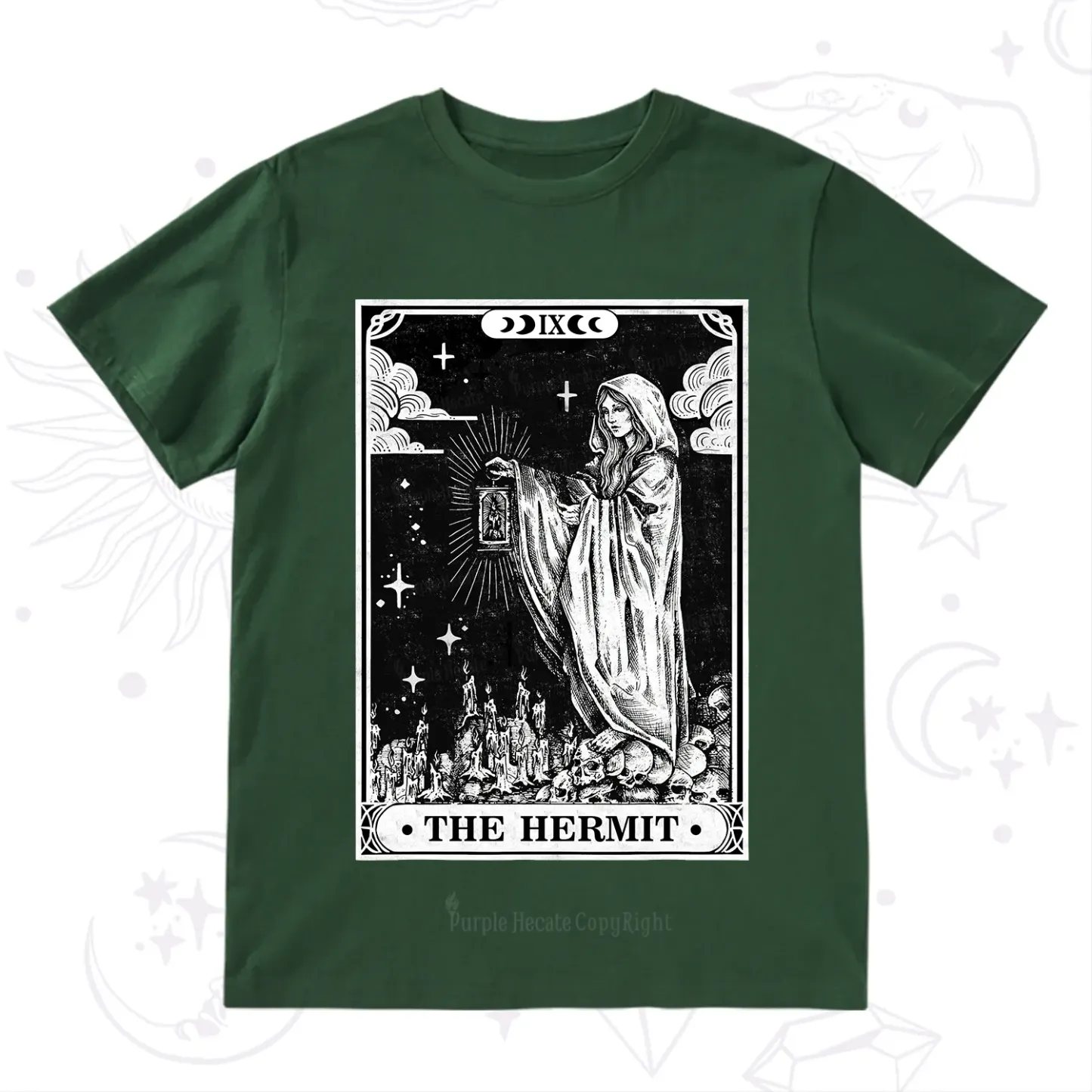Purplehecate The Hermit Goddess Tarot Card T-Shirt
