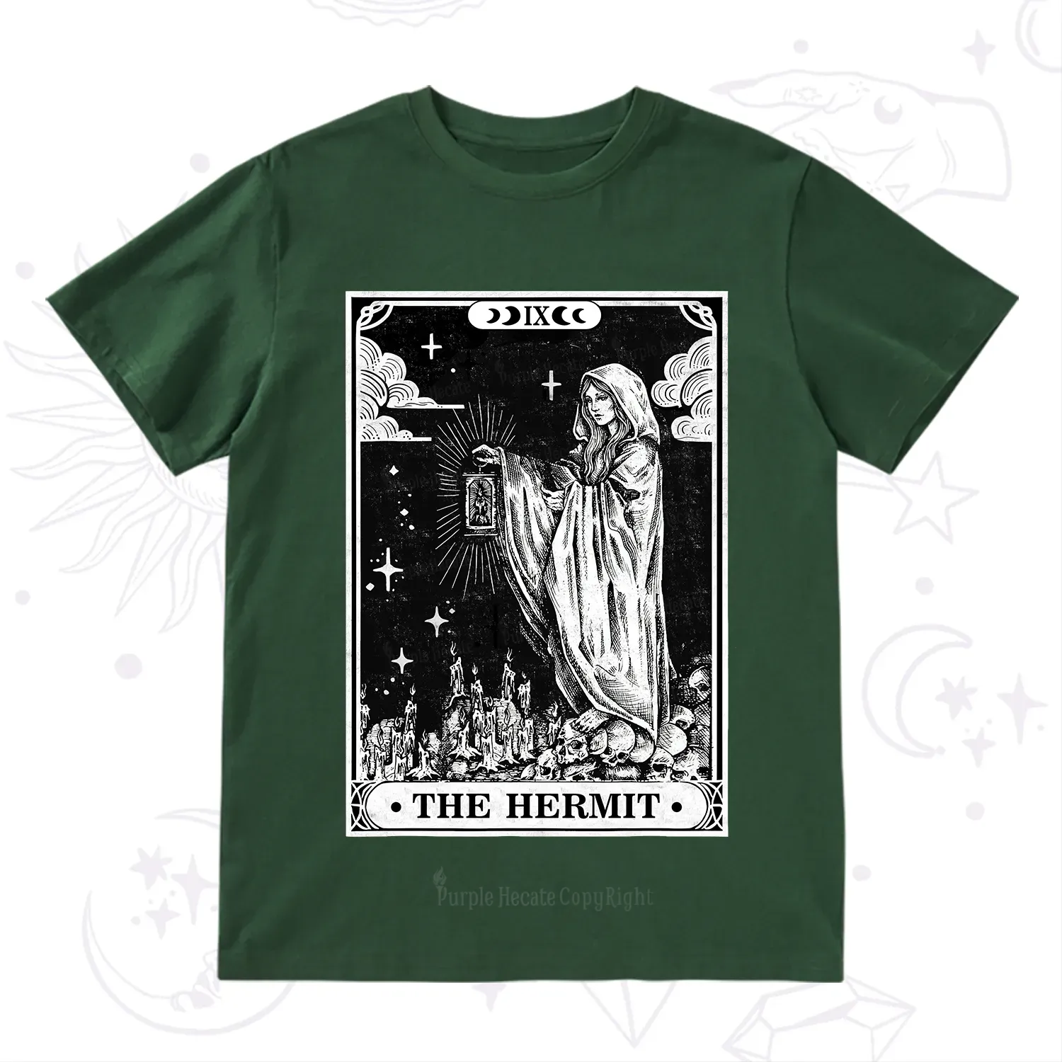 Purplehecate The Hermit Goddess Tarot Card T-Shirt