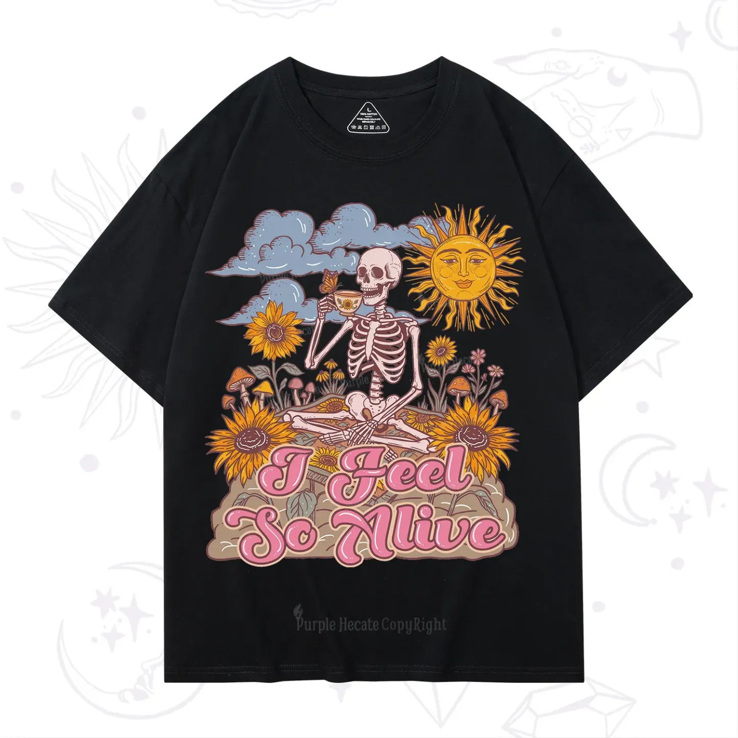 Purplehecate I feel So Alive Dancing Sarcastic Skeleton T-Shirt