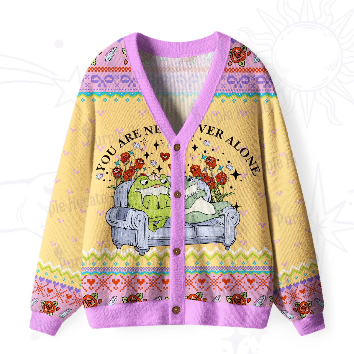 Purplehecate Your Are Never Alone Ugly Cardigan Sweaters
