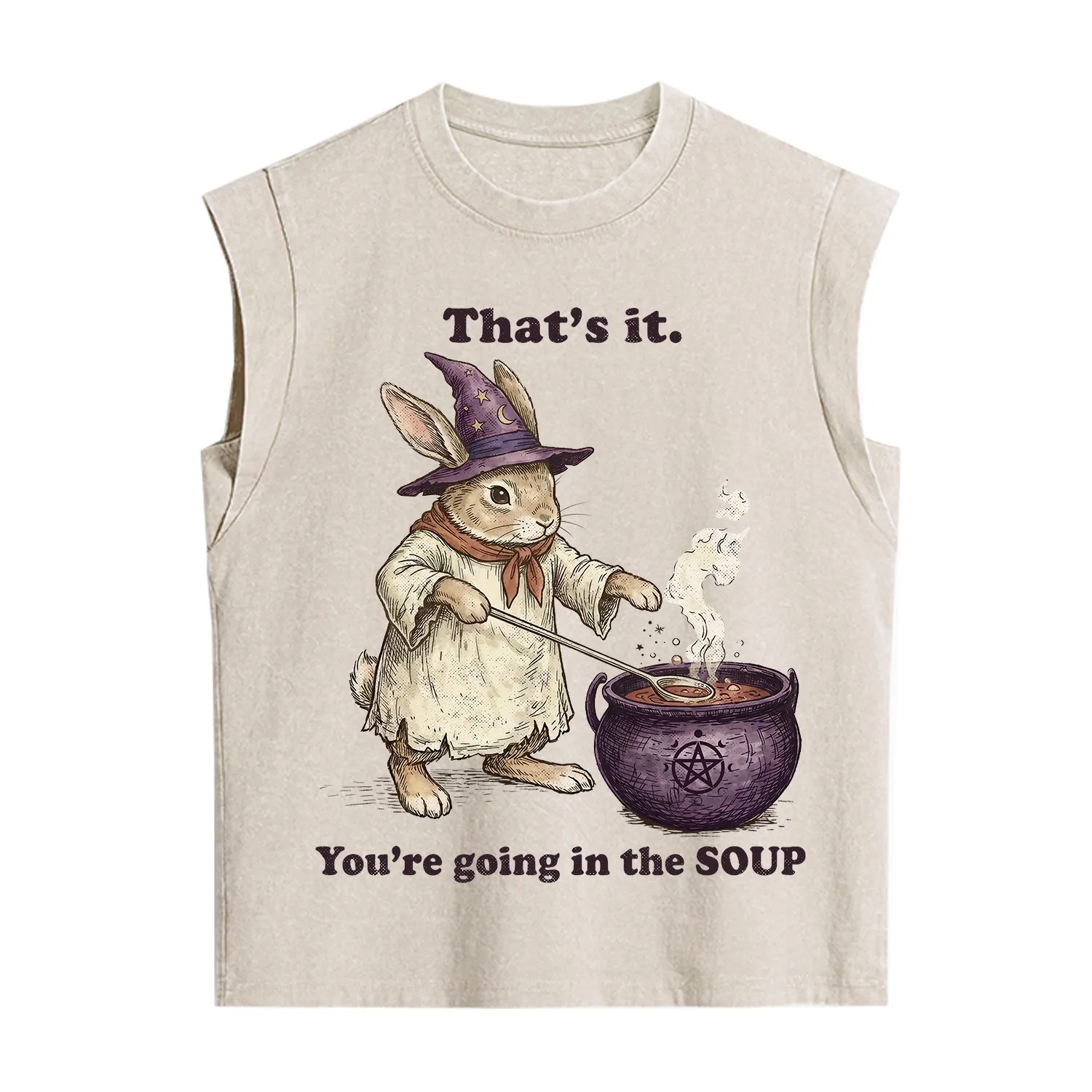 Purplehecate That's It You're Going in the Soup Witch Bunny Vintage Washed Tank