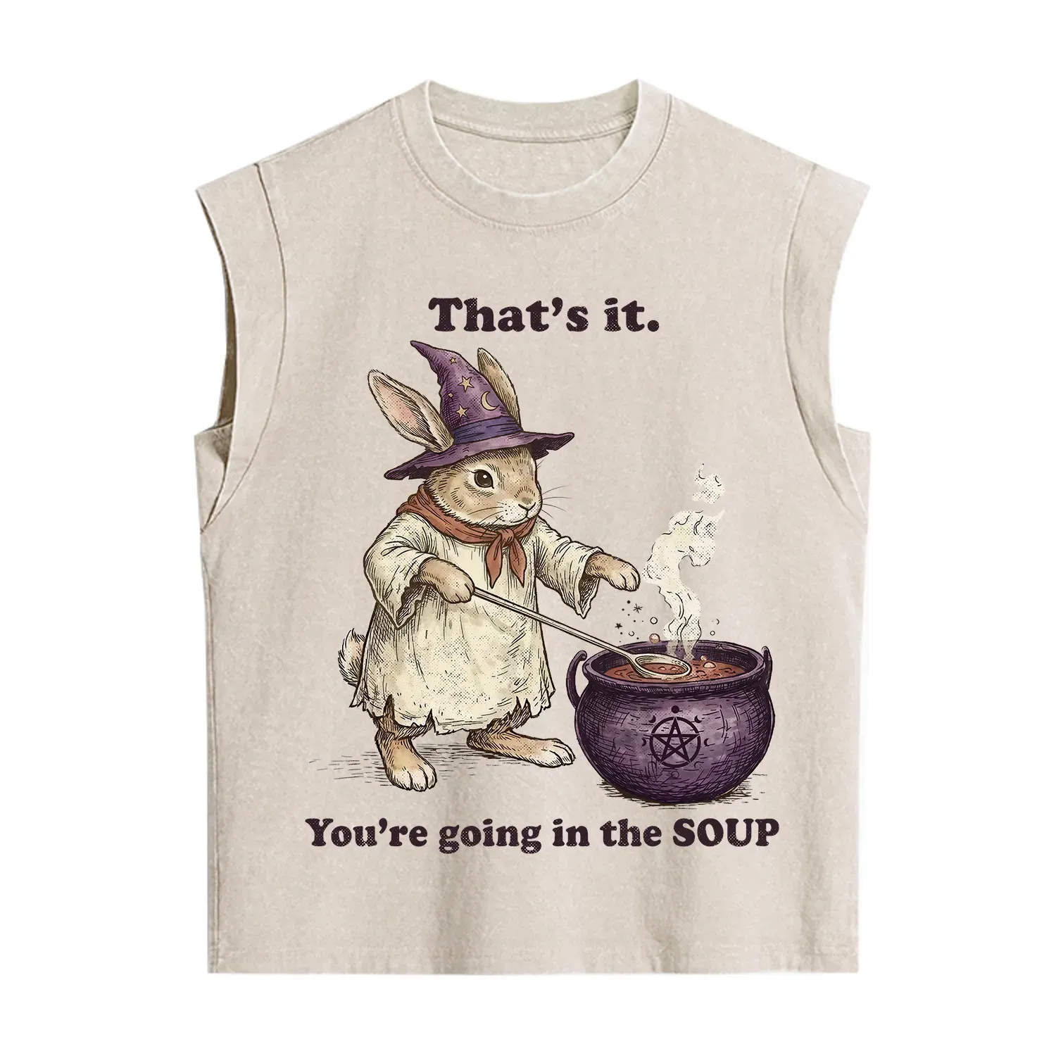 Purplehecate That's It You're Going in the Soup Witch Bunny Vintage Washed Tank