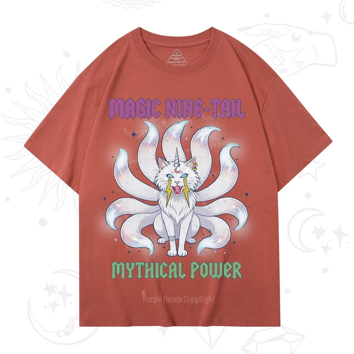 Purplehecate Magic Nine Tail Cat T-Shirt