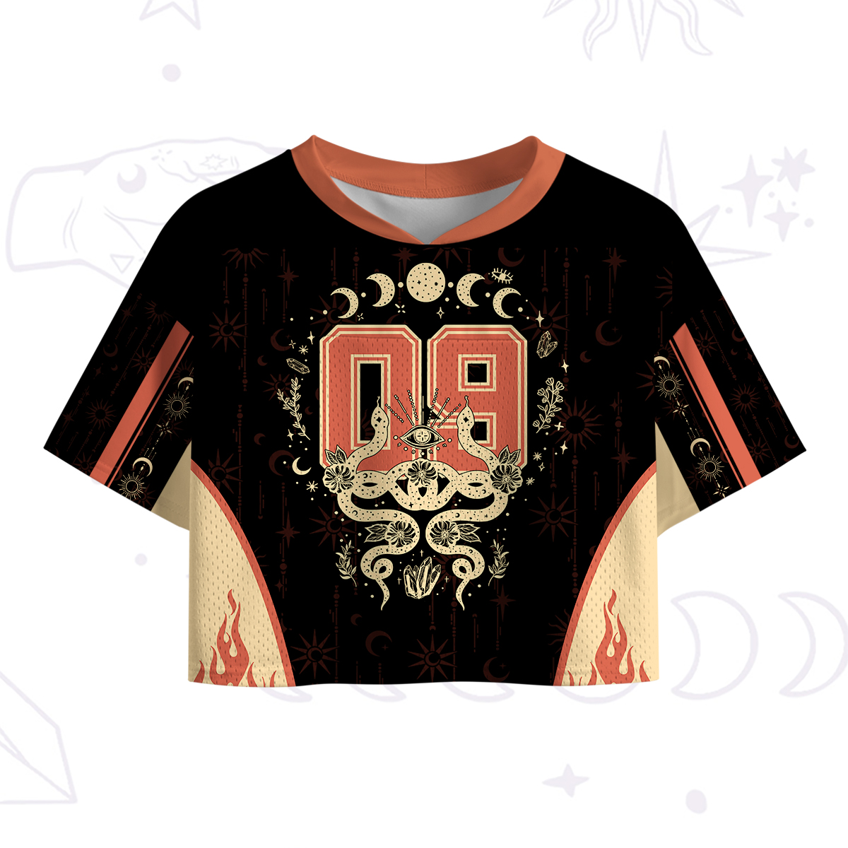 Purplehecate Lunar Serpent Alchemy Crop Sports Jersey