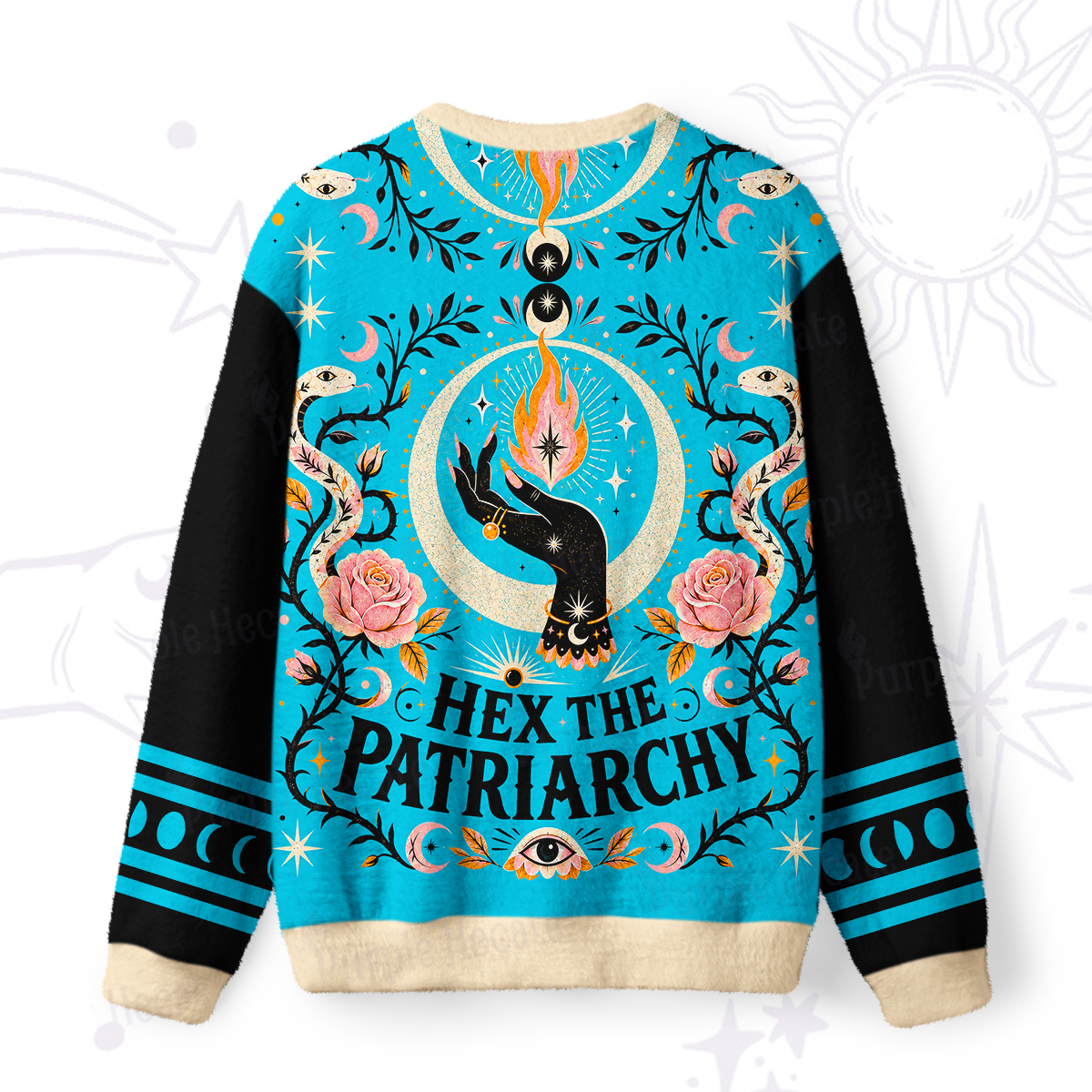 Purplehecate Hex The Patriarchy Fuzzy Ugly Sweatshirt