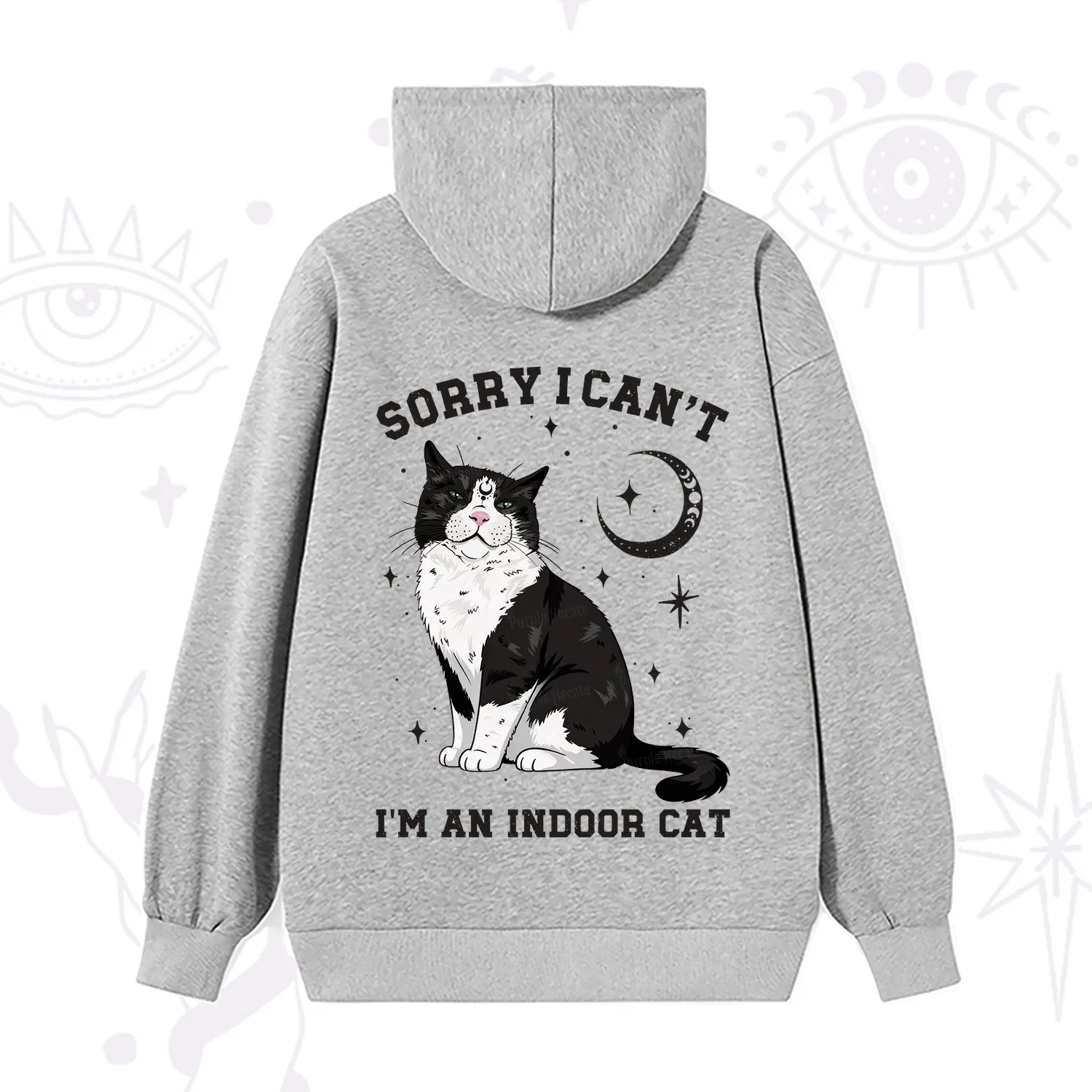 Purplehecate Sorry I Can't Go I'm an Indoor Cat Hoodie