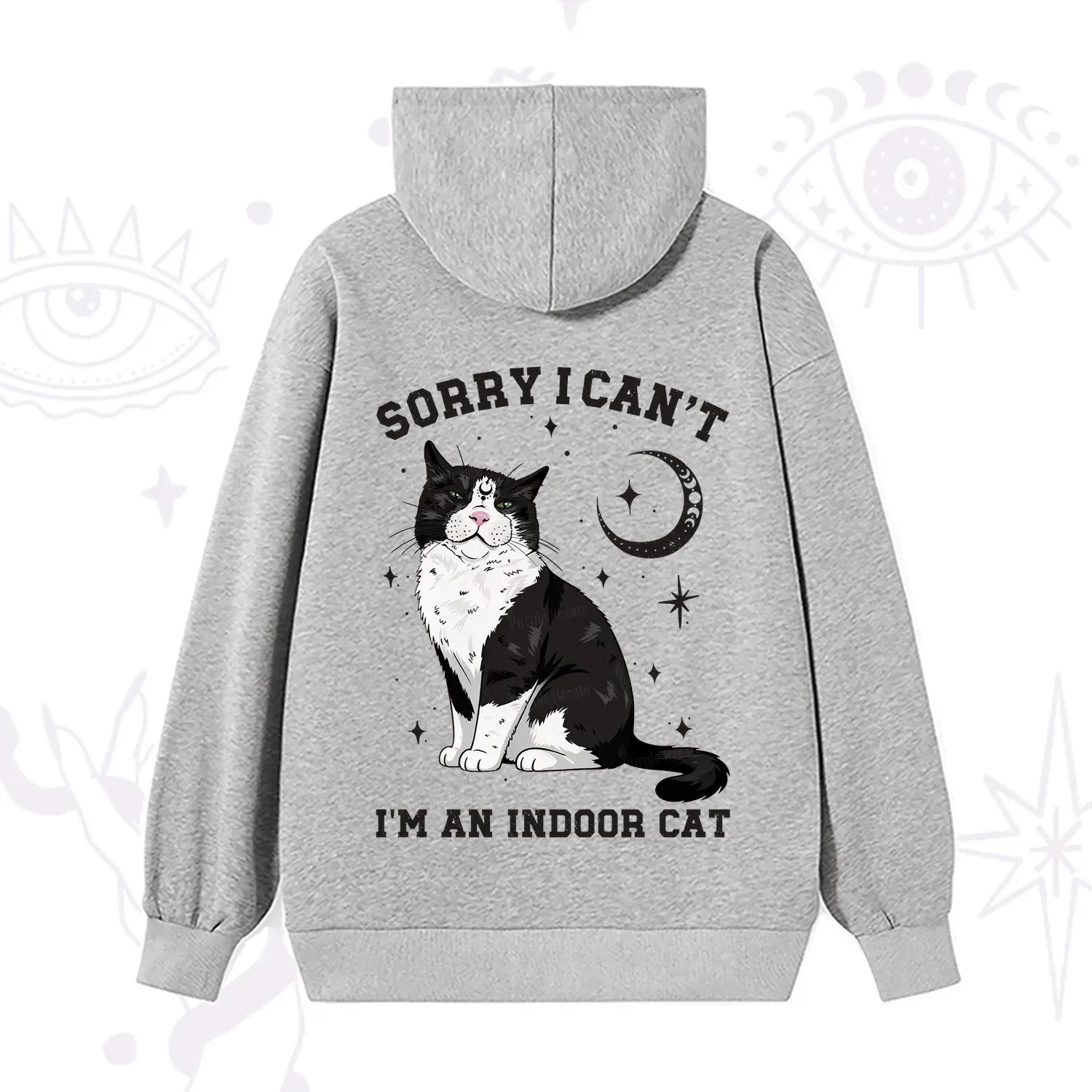 Purplehecate Sorry I Can't Go I'm an Indoor Cat Hoodie