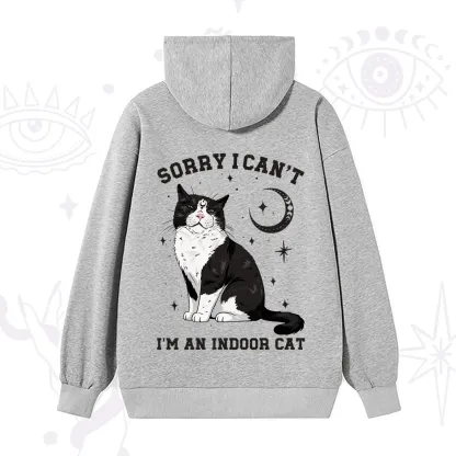 Purplehecate Sorry I Can't Go I'm an Indoor Cat Hoodie