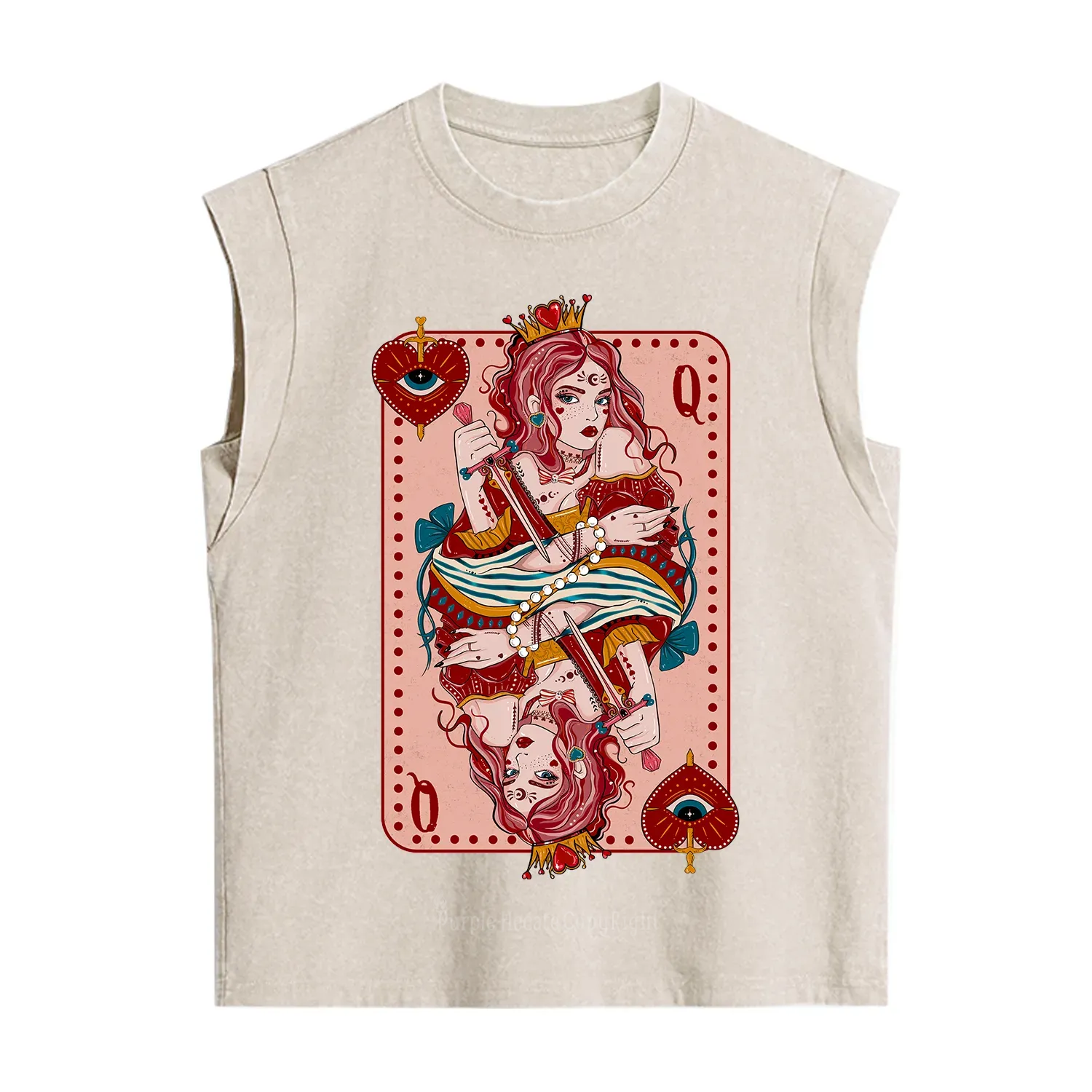 Purplehecate Queen of Hearts Vintage Washed Tank
