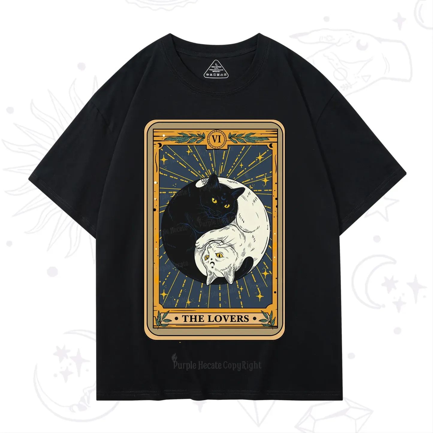 Purplehecate The Lovers Cat Tarot T-Shirt