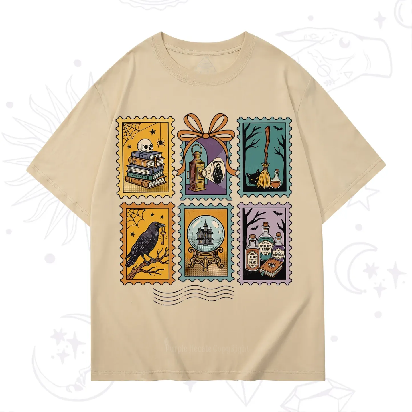 Purplehecate Halloween Witch Raven Castle Potions T-Shirt