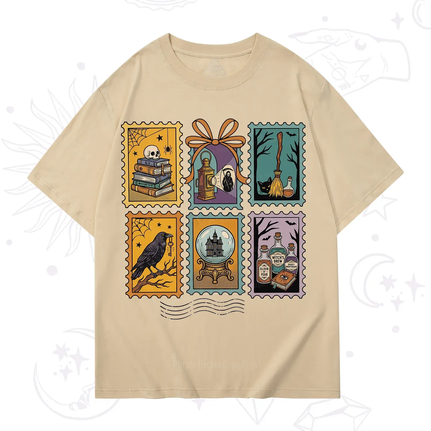 Purplehecate Halloween Witch Raven Castle Potions T-Shirt