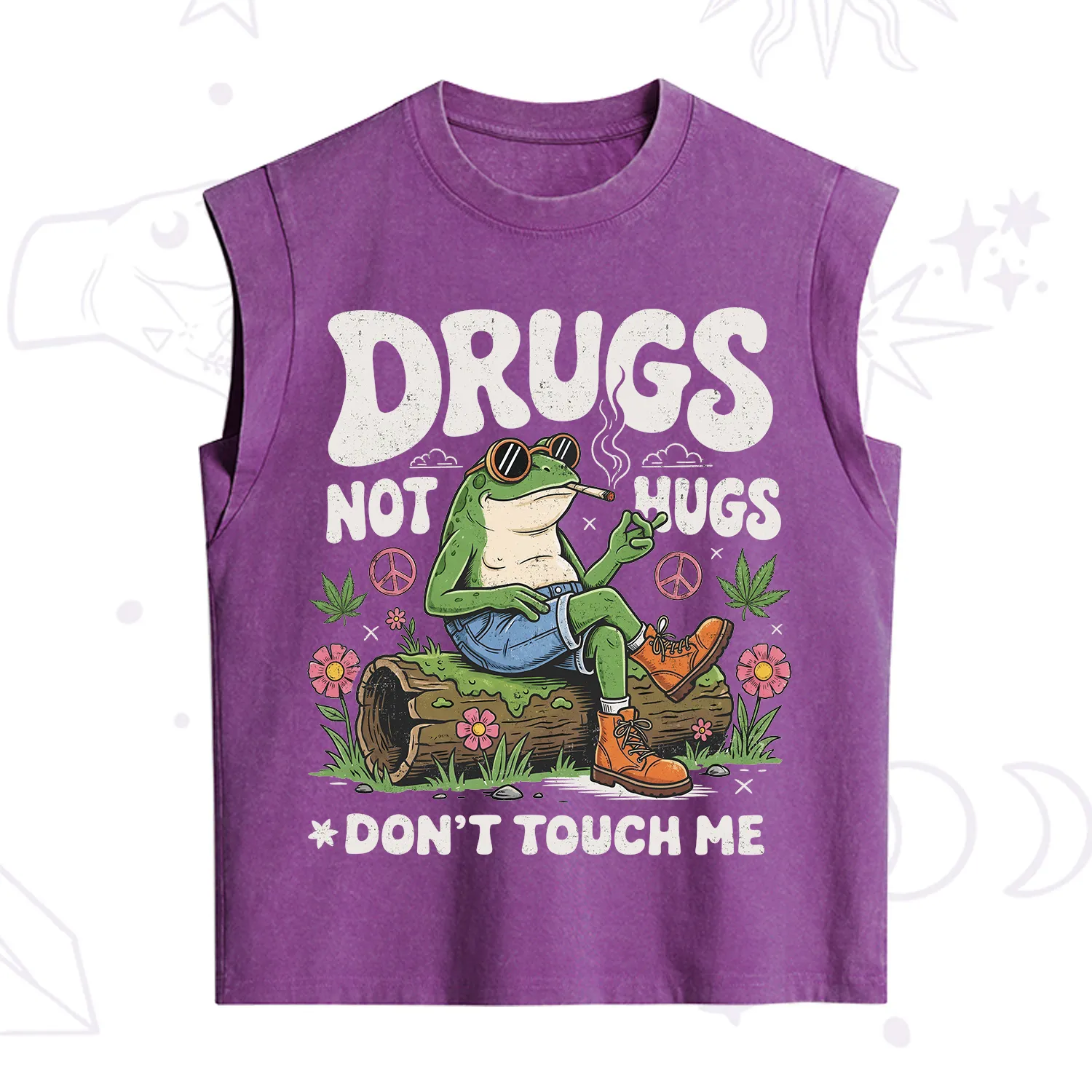 Purplehecate Drugs Not Hugs Vintage Washed Tank