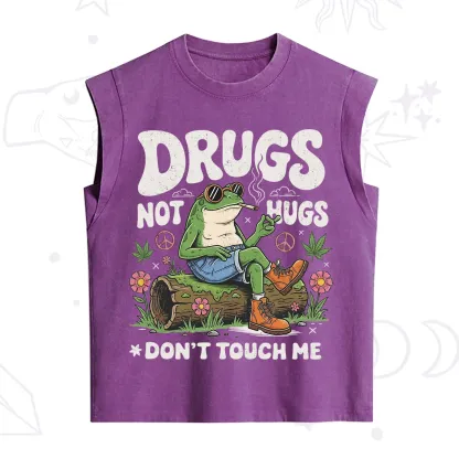 Purplehecate Drugs Not Hugs Vintage Washed Tank