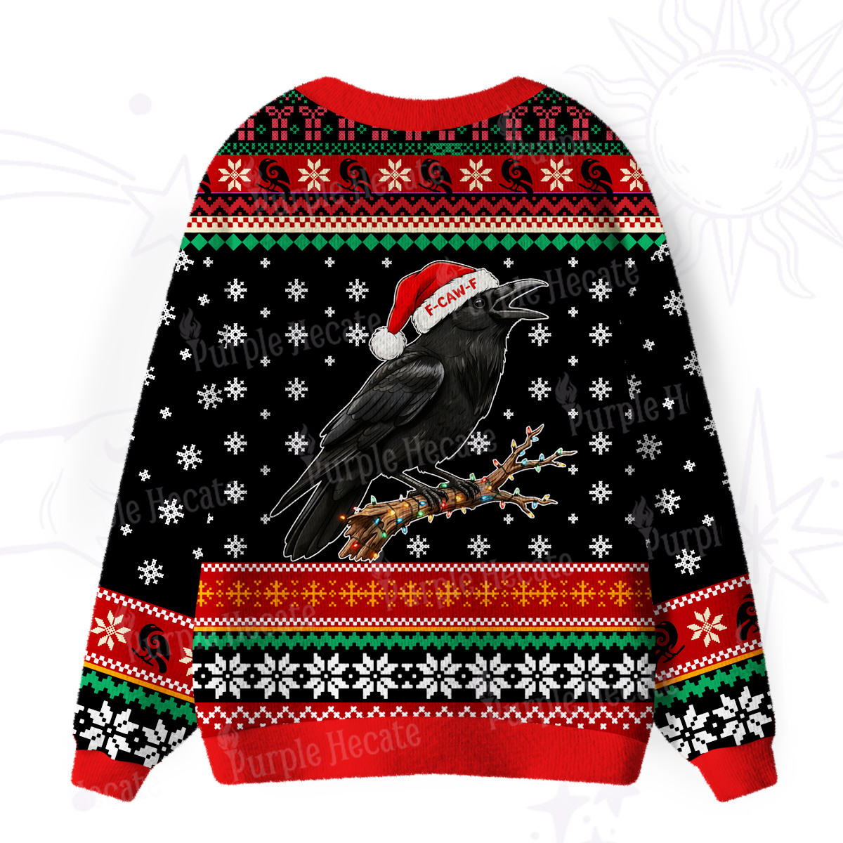 Purplehecate F-Caw-F Funny Crow Ugly Cardigan Sweaters