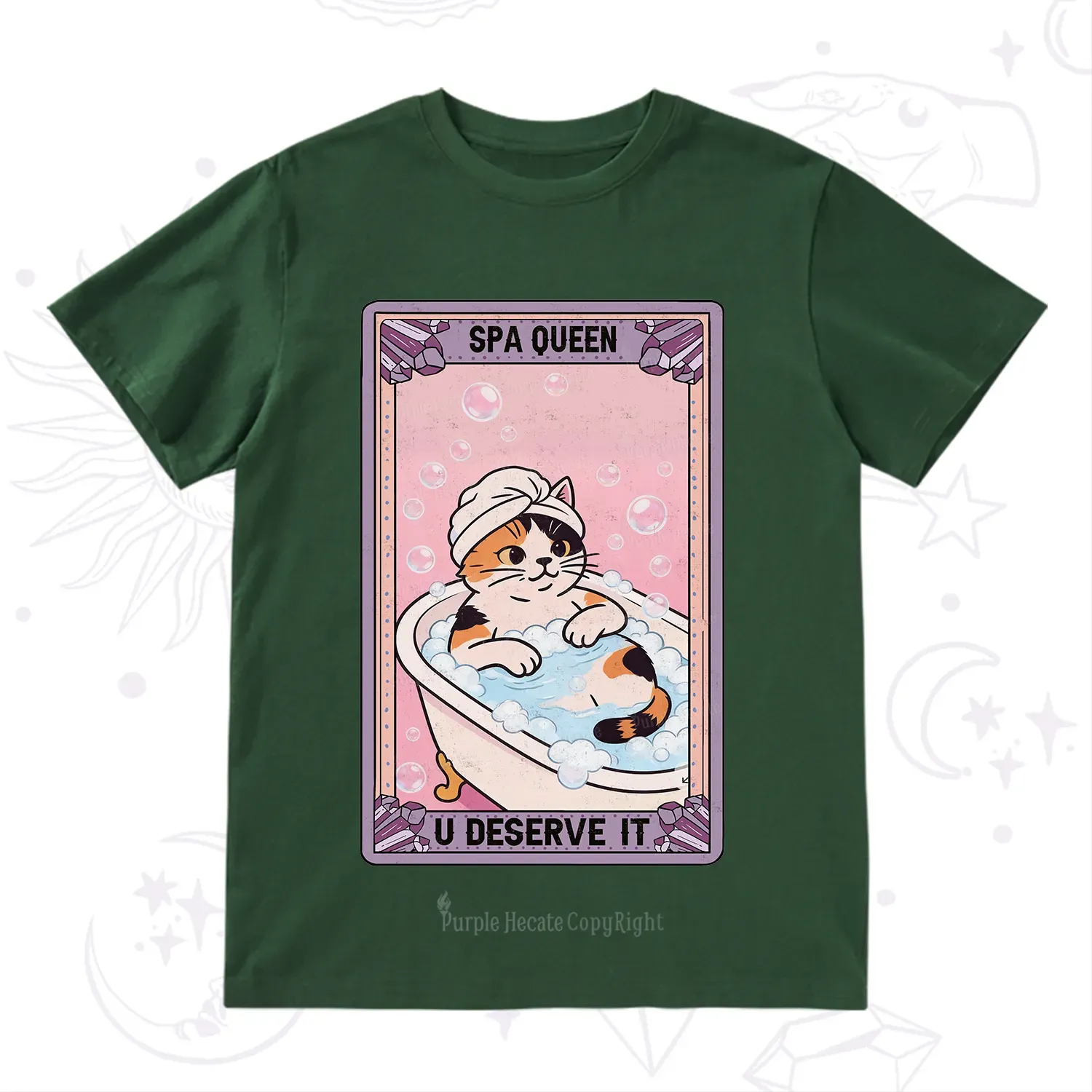 Purplehecate The Spa Queen Cat Tarot T-Shirt
