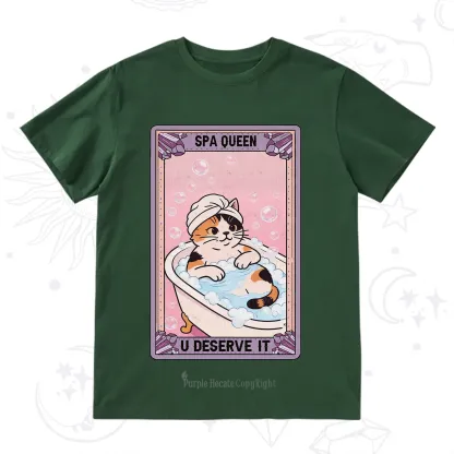Purplehecate The Spa Queen Cat Tarot T-Shirt