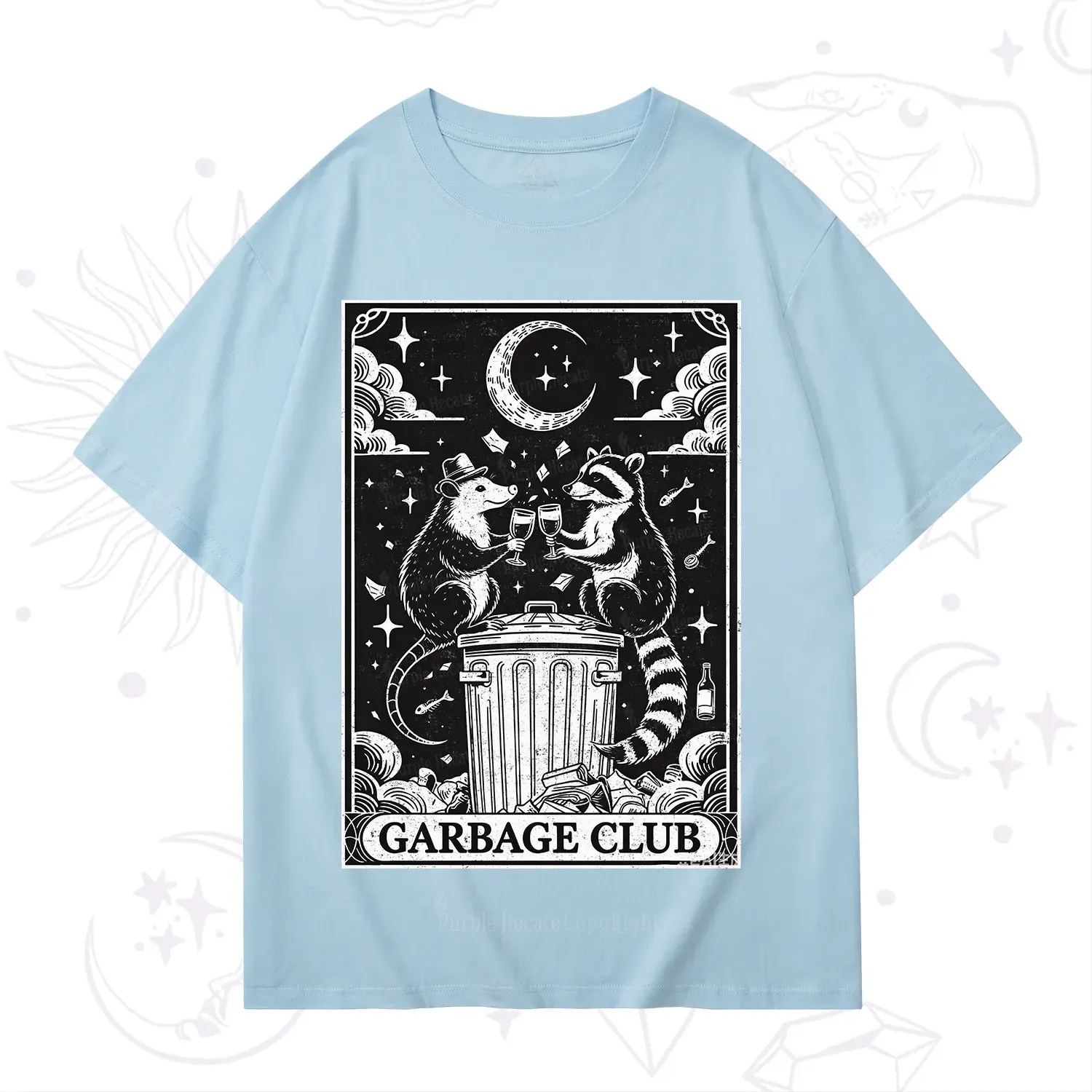 Purplehecate The Garbage Club Tarot Raccoon Party T-Shirt