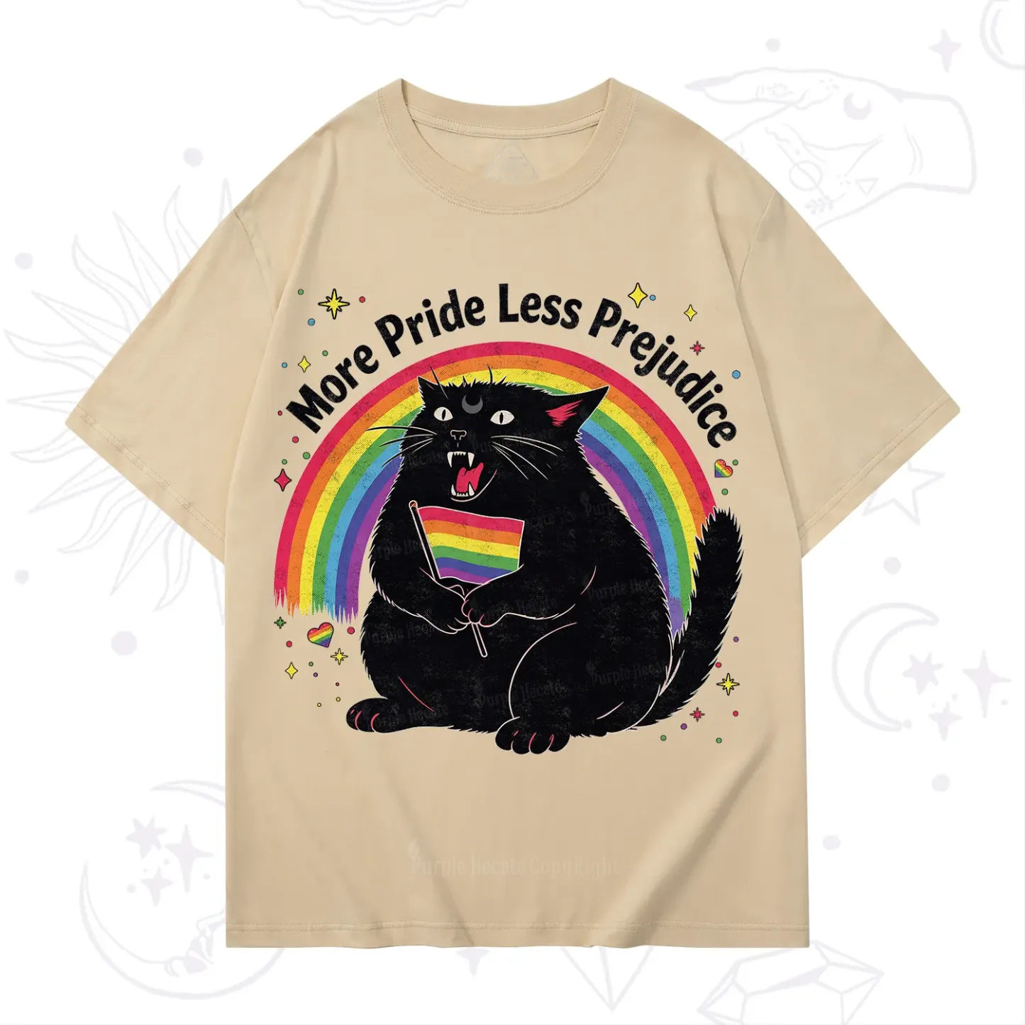 Purplehecate More Pride Less Prejudice Cat T-Shirt