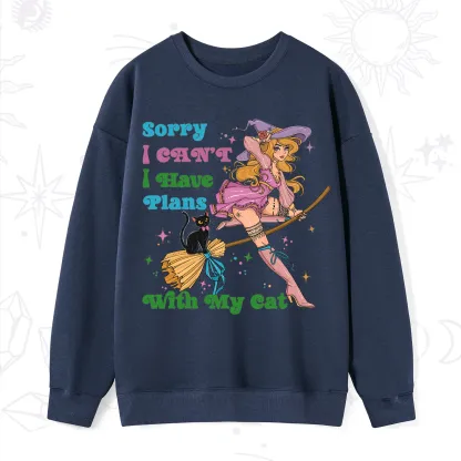 Purplehecate Sorry I Can’t I Have Plans With My Cat Sweatshirt