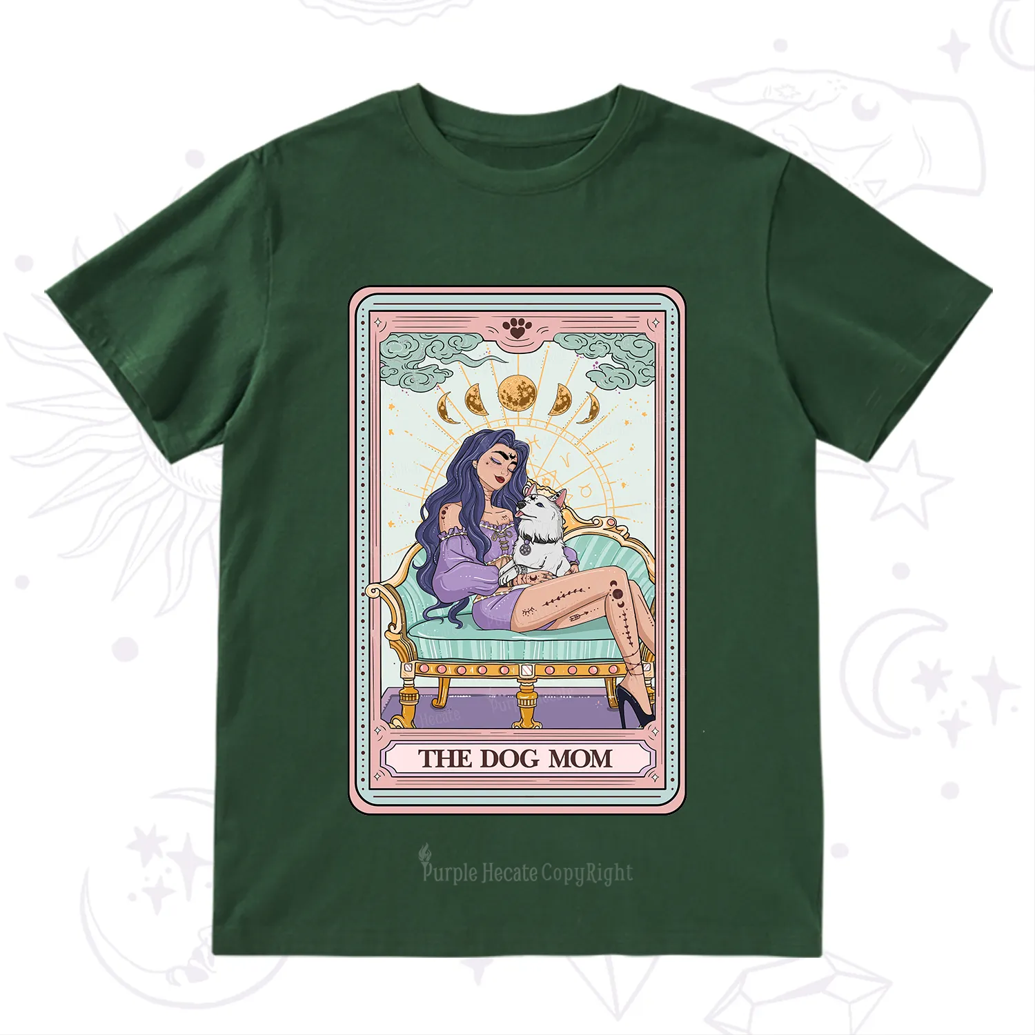 Purplehecate The Dog Mom Tarot Card T-Shirt