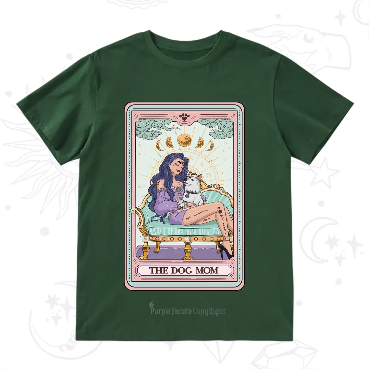 Purplehecate The Dog Mom Tarot Card T-Shirt