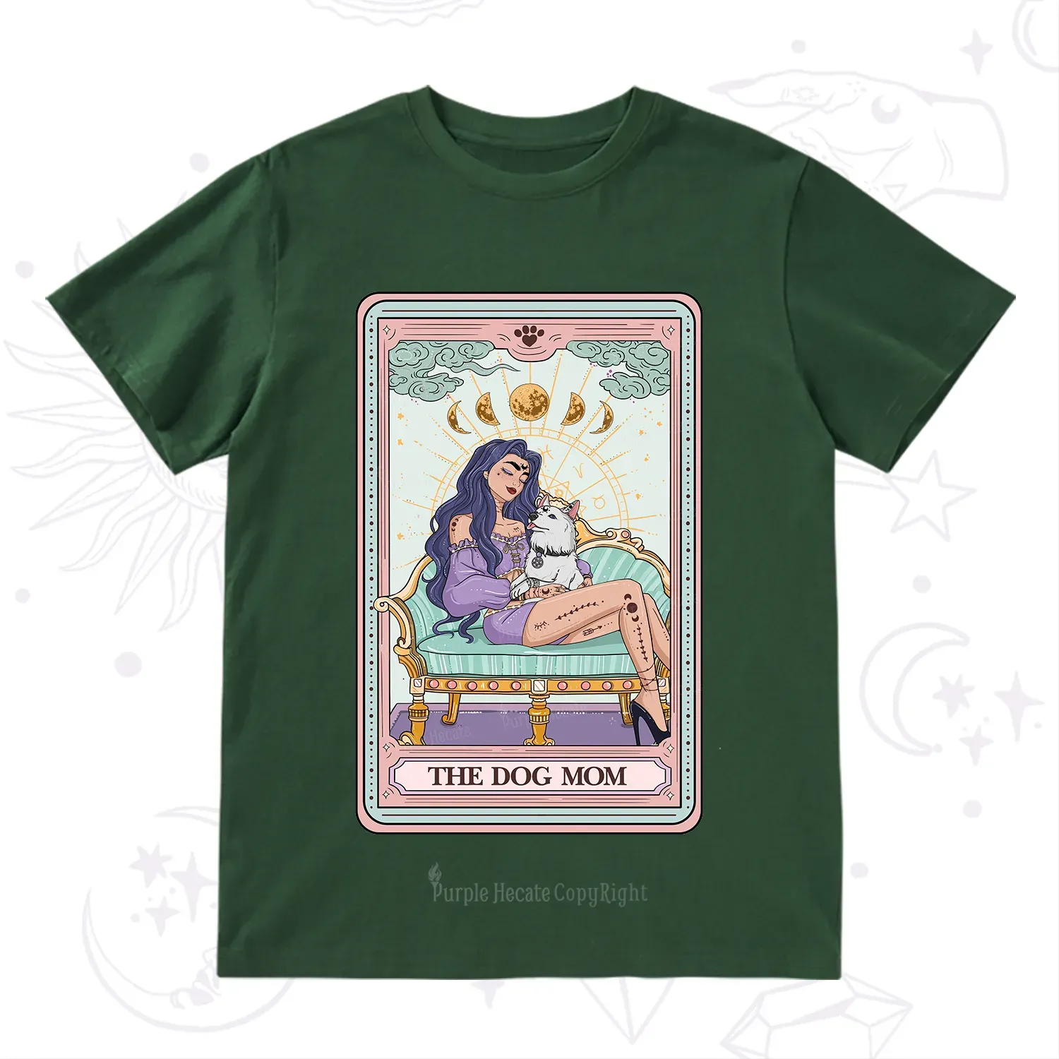 Purplehecate The Dog Mom Tarot Card T-Shirt