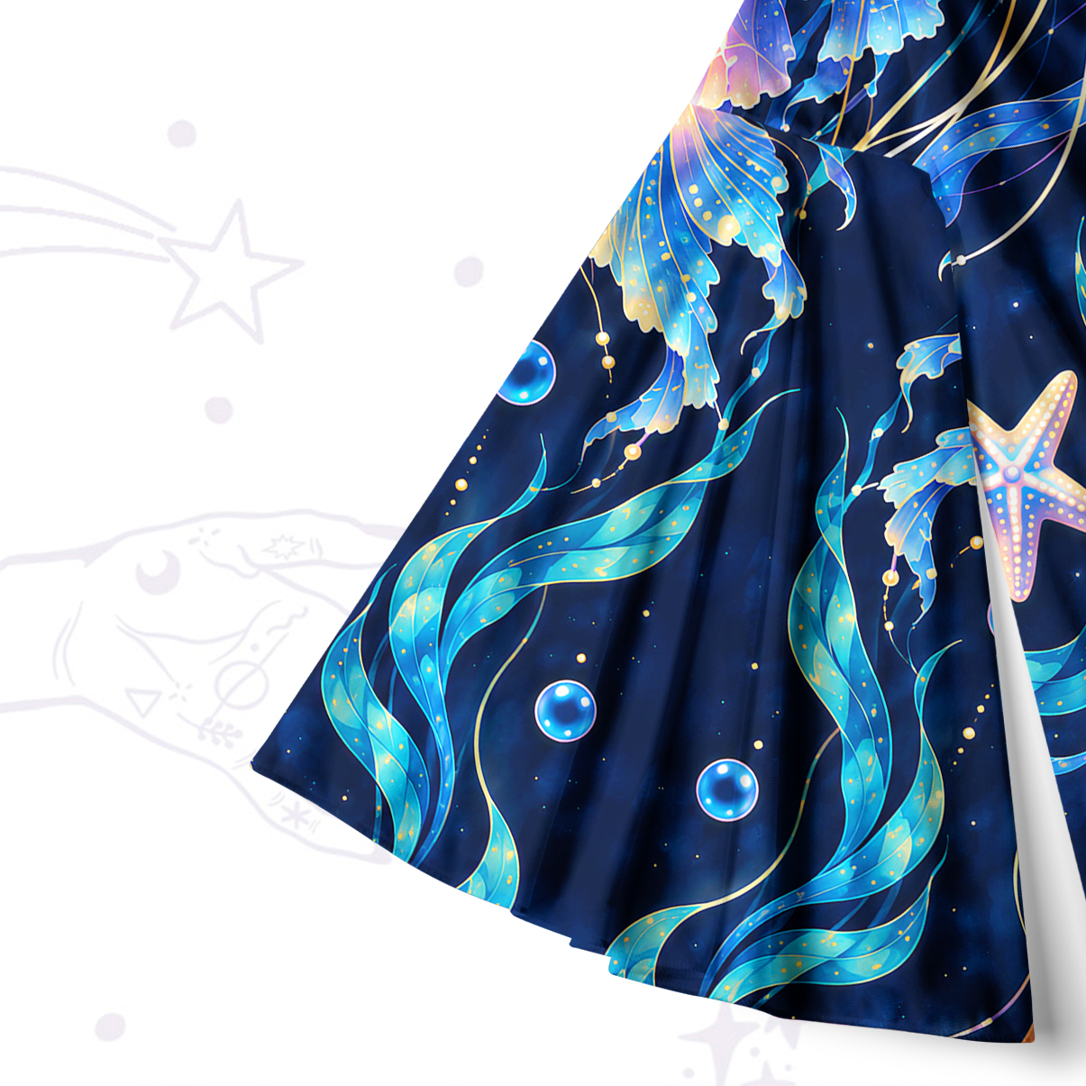 Purplehecate Celestial Jellyfish Bell Sleeve Dress