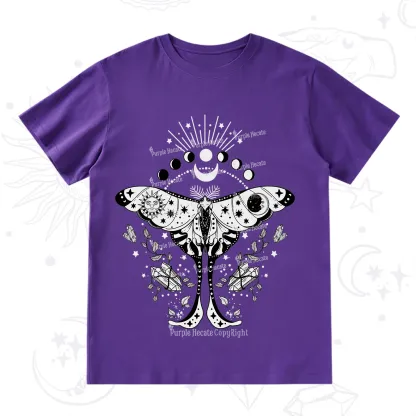 Purplehecate Moonlit Celestial Moth T-Shirt
