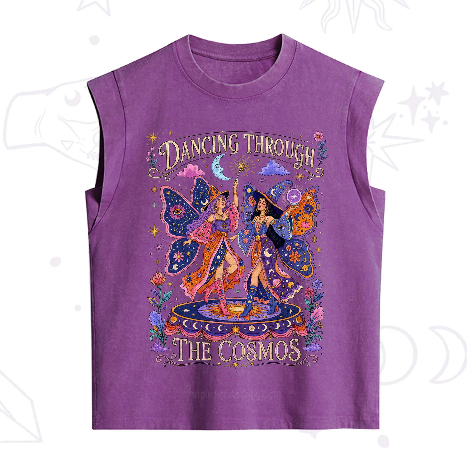 Purplehecate Dancing Through the Cosmos Vintage Washed Tank