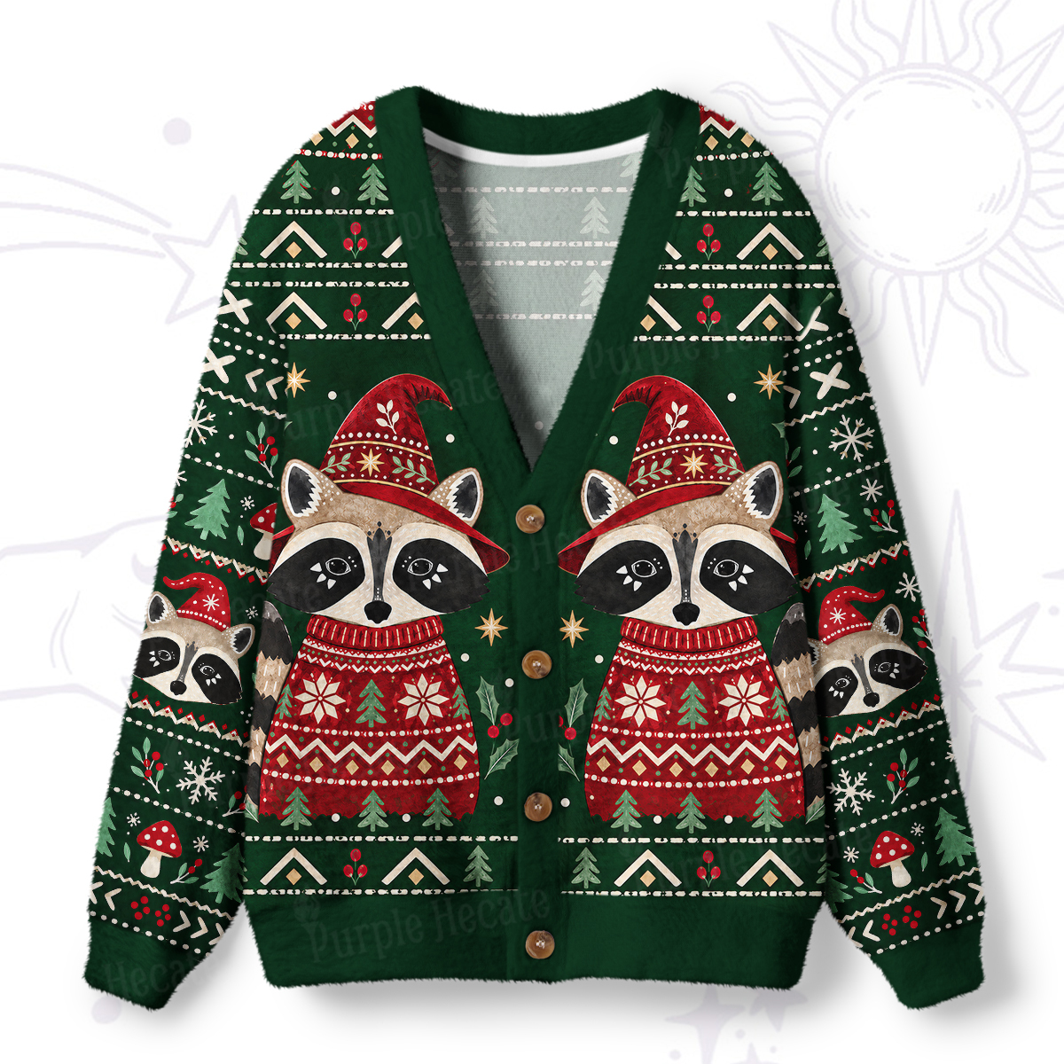 Purplehecate Melting Monster Ice Cream Ugly Cardigan Sweaters