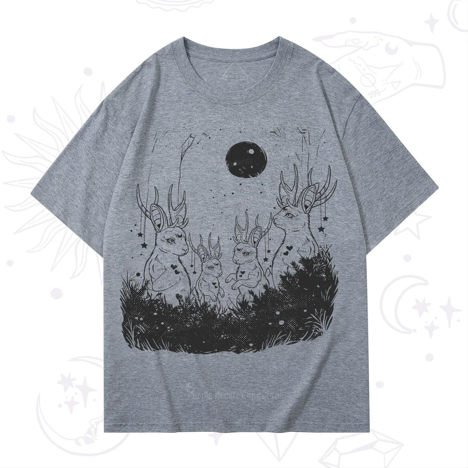 Purplehecate Moonlit Antler Bunny T-Shirt