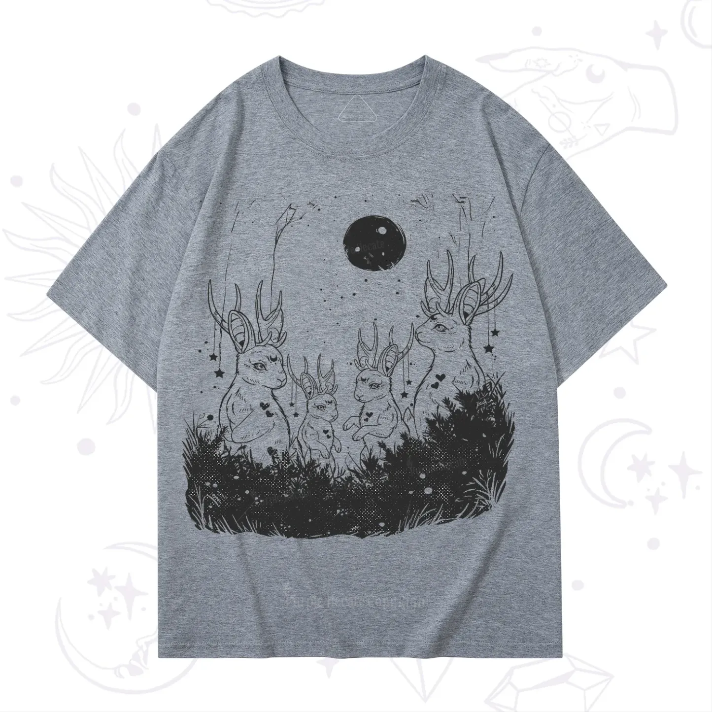 Purplehecate Moonlit Antler Bunny T-Shirt