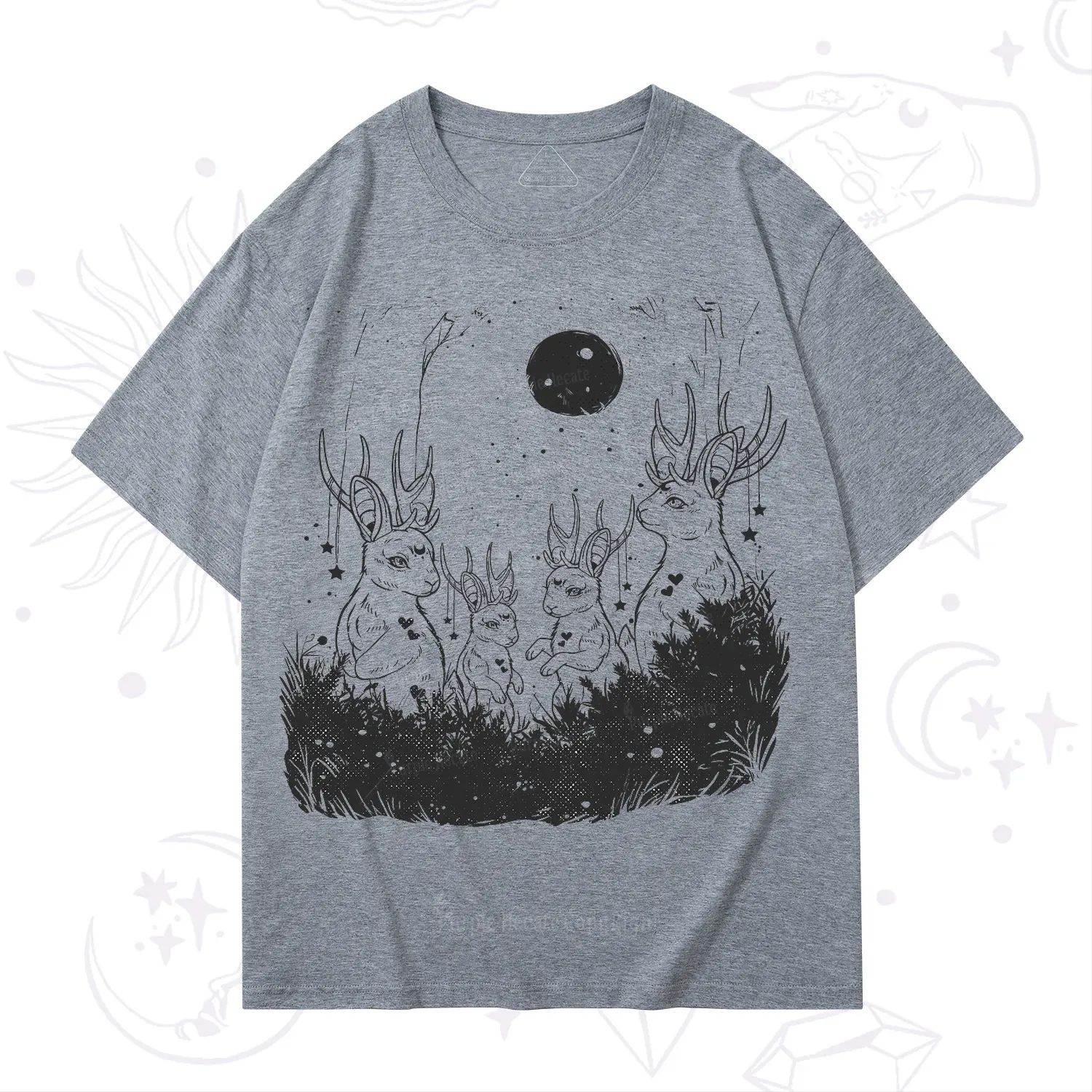 Purplehecate Moonlit Antler Bunny T-Shirt