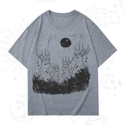 Purplehecate Moonlit Antler Bunny T-Shirt