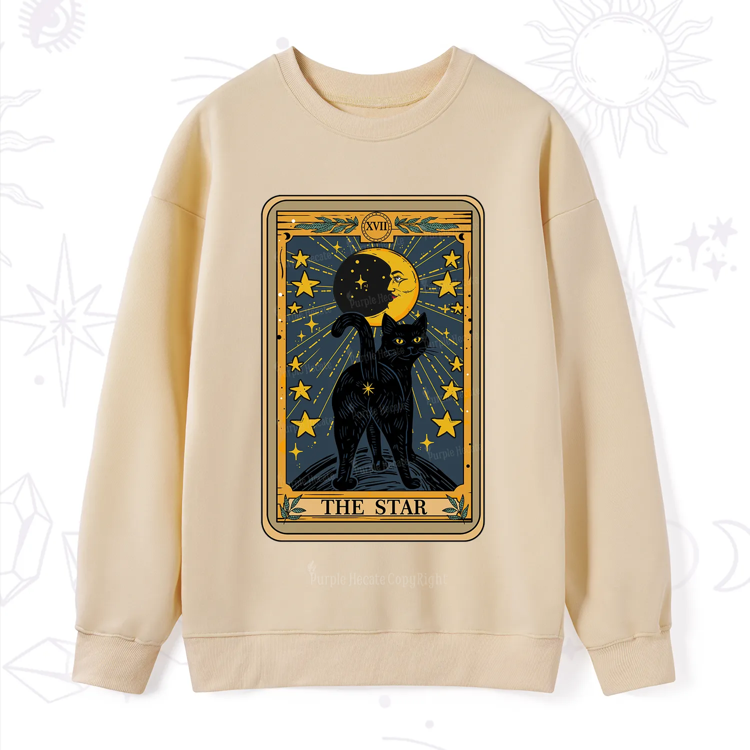 Purplehecate The Star Tarot Cat Sweatshirt