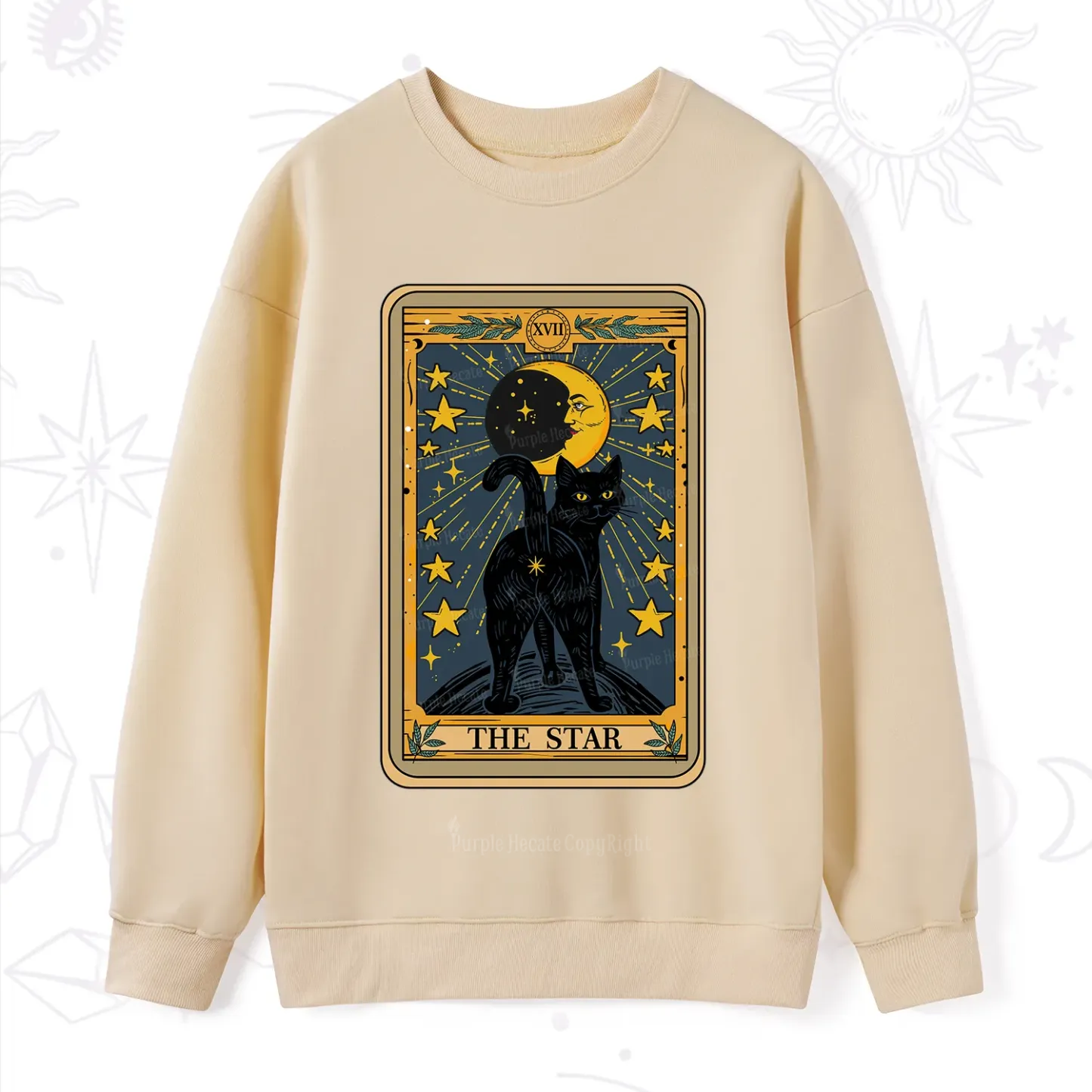 Purplehecate The Star Tarot Cat Sweatshirt