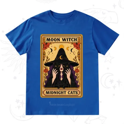 Purplehecate The Moon Witch Midnight Cats Oracle Card T-Shirt