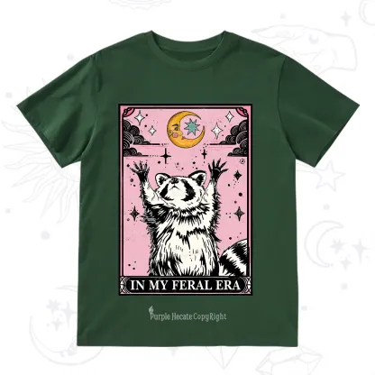 Purplehecate The In My Feral Era Tarot Raccoon T-Shirt
