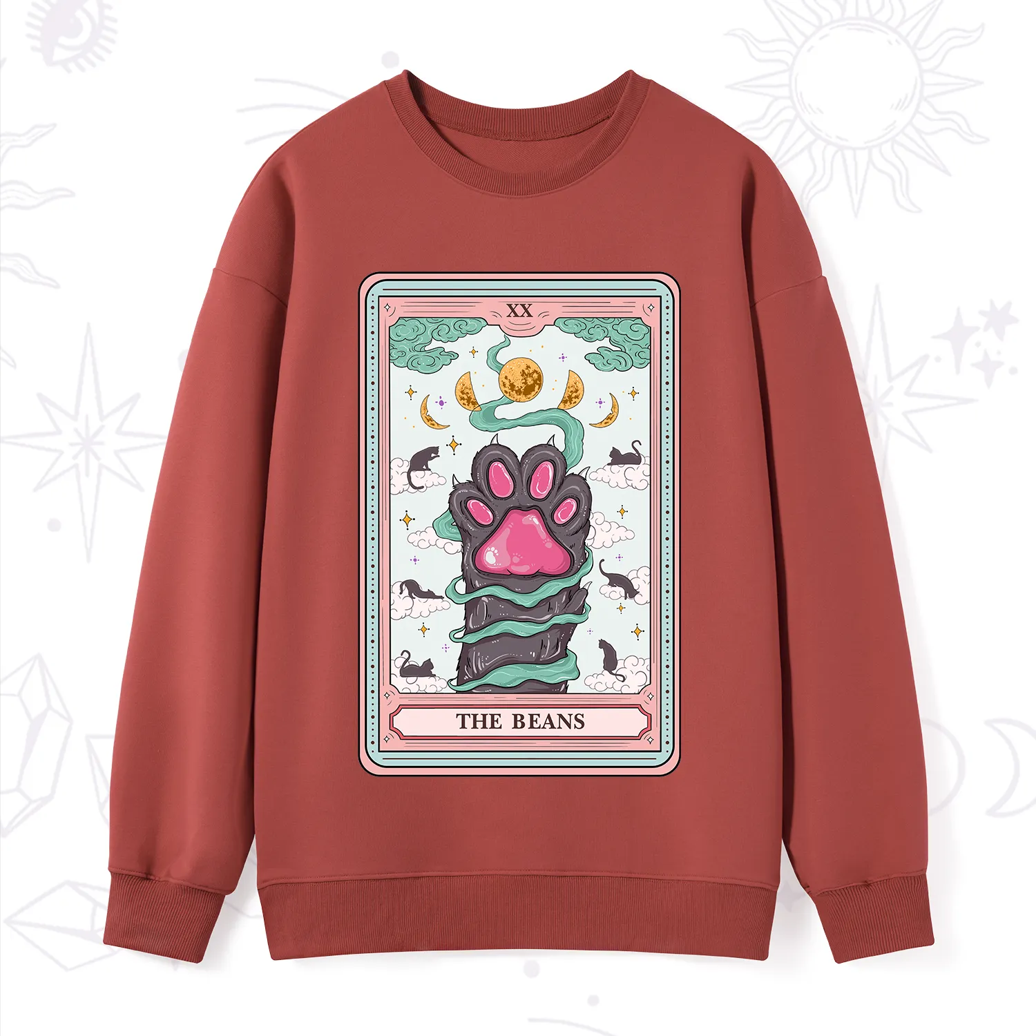 Purplehecate The Beans Cat Tarot Sweatshirt