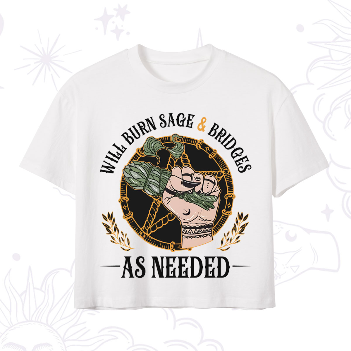Purplehecate Will Burn Sage And Bridges Crop T-Shirt 