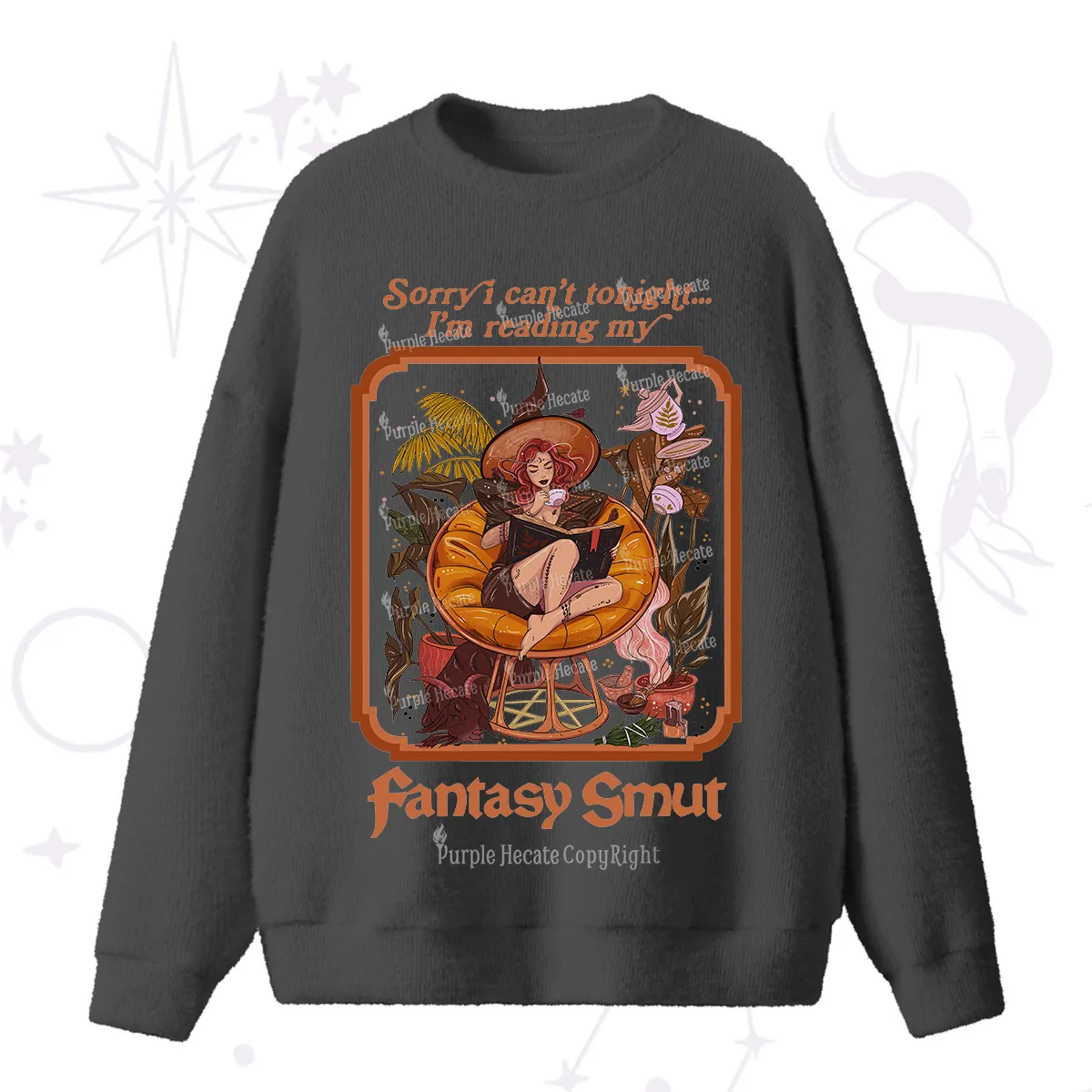 Purplehecate Sorry I Can't Tonight I'm Reading My Fantasy Smut Fuzzy Ugly Sweater