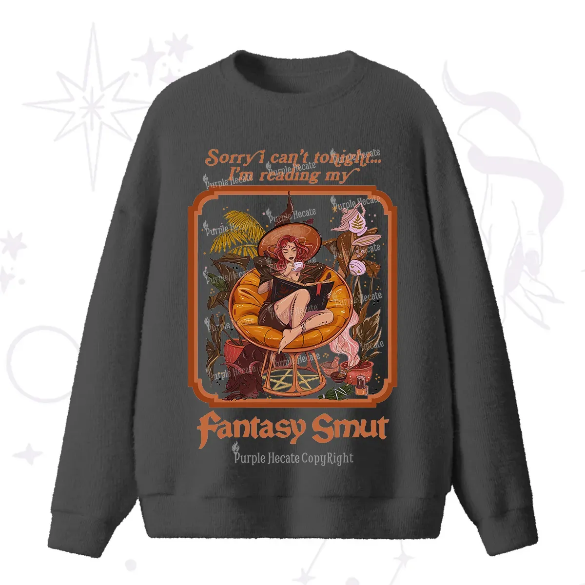 Purplehecate Sorry I Can't Tonight I'm Reading My Fantasy Smut Fuzzy Ugly Sweater