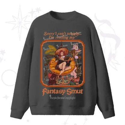 Purplehecate Sorry I Can't Tonight I'm Reading My Fantasy Smut Fuzzy Ugly Sweater