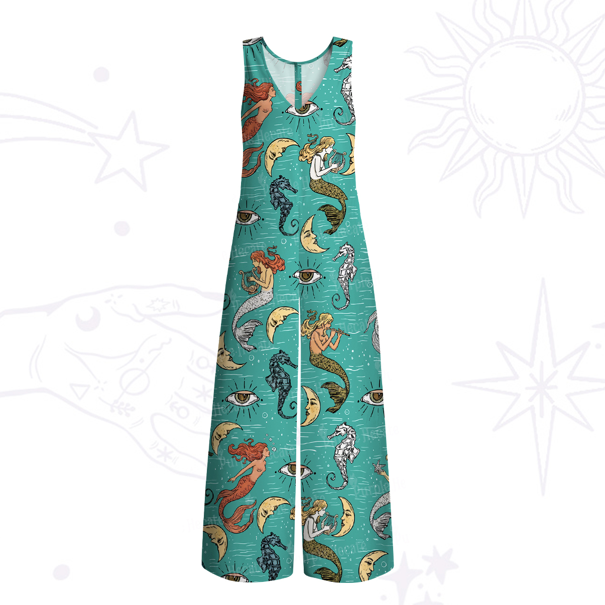 Purplehecate Mermaid Magic Wide Leg Jumpsuit