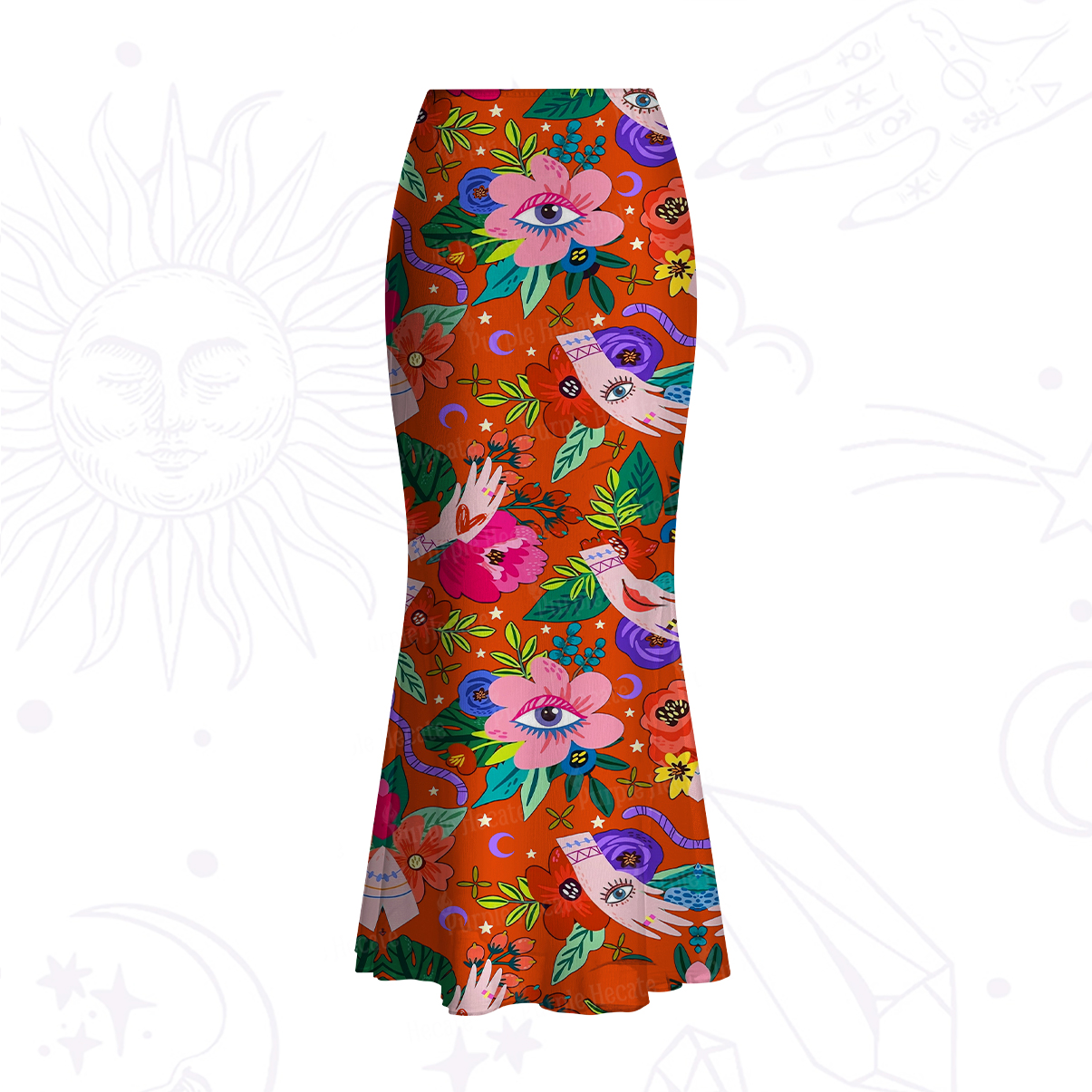 Purplehecate Eye of the Blossom Mesh Mermaid Hem Skirt