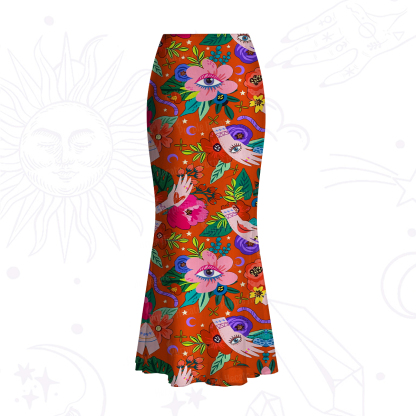 Purplehecate Eye of the Blossom Mesh Mermaid Hem Skirt