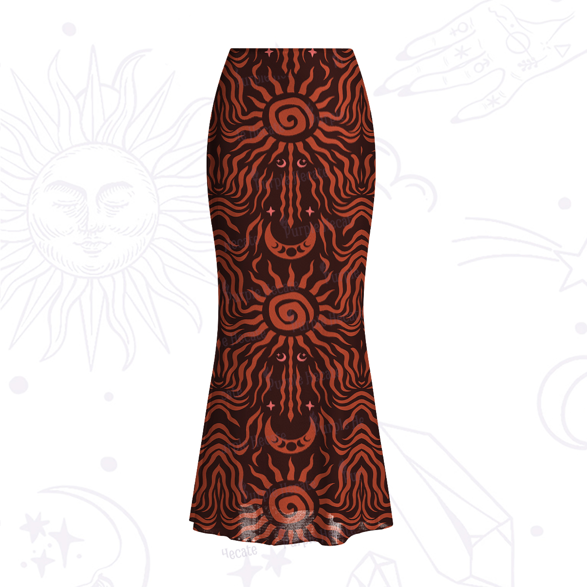 Purplehecate Solar Ritual Mesh Mermaid Hem Skirt